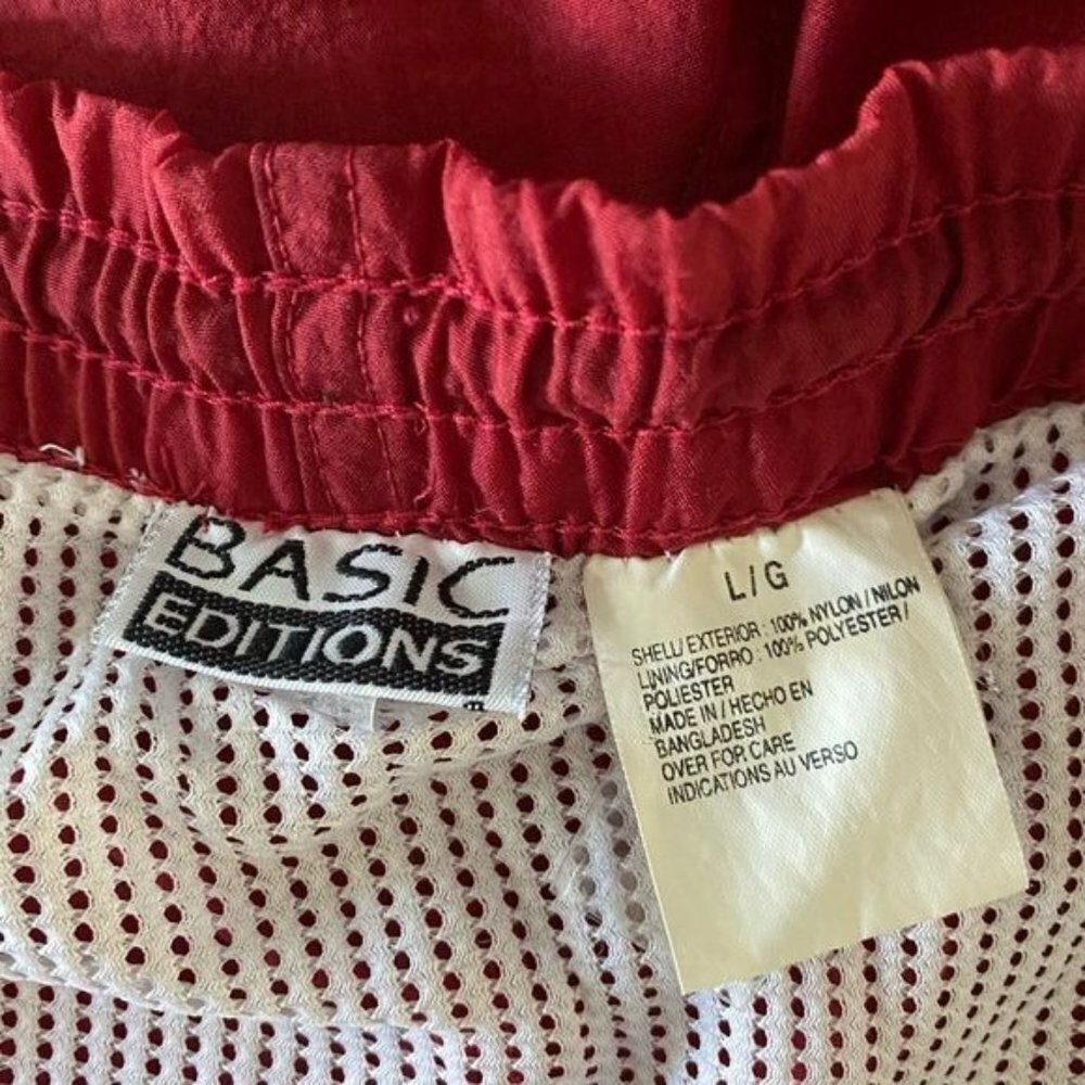 Basic Editions Red Swim Trunks Mens Large - Picture 5 of 8